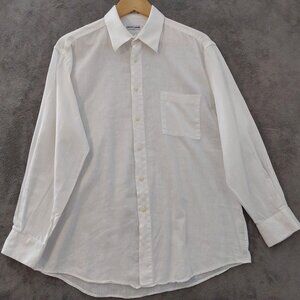 Vintage Pierre Cardin Linen Cotton Button-Down Shirt | Men’s 18 / 32–33 | White